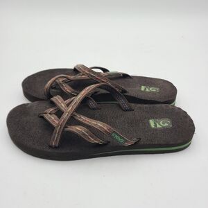 B2 Teva Mush II Criss Cross Strappy Flip Flops  Sandals Brown Womens Sz 9 Thong